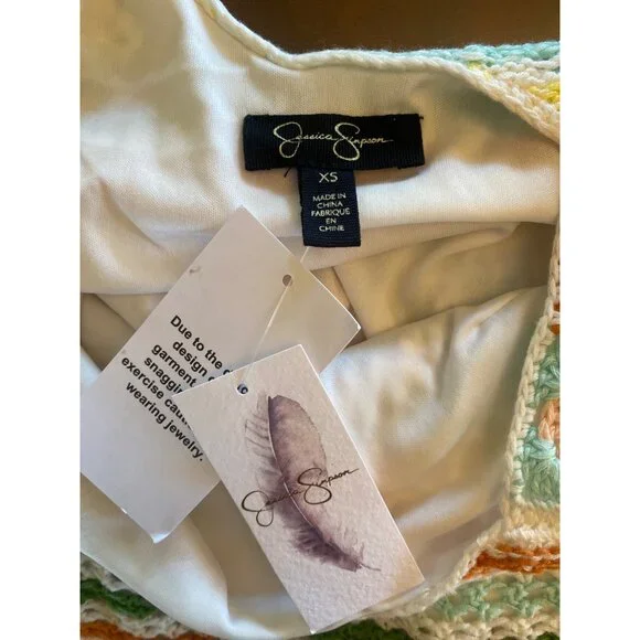 NWT Jessica Simpson Kerian Sweater Tank Crochet XS/S MSRP$69.50 - Picture 4 of 11